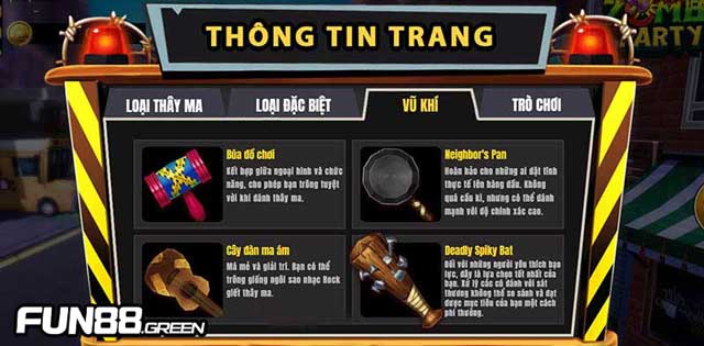 Khám Phá Zombie Party: Trải Nghiệm Slot Đầy Kinh Dị Và Thú Vị 7 Các loại vũ khí đặc biệt